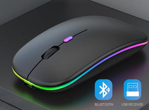 Mouse sem fio bluetooth portátil.