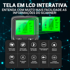 Scanner Profissional de Parede Para Metais Cano PVC Madeira e Fiação